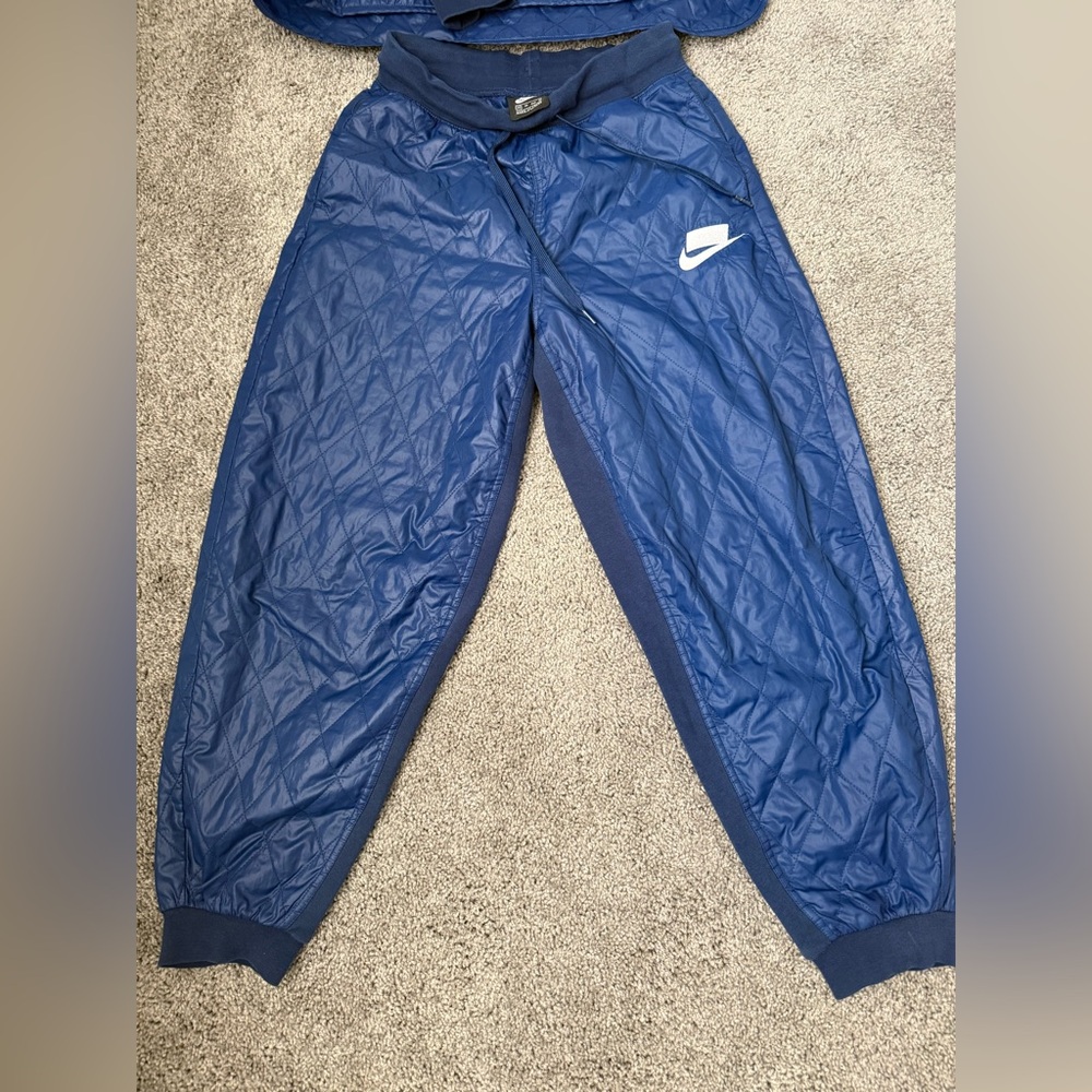 Nike Women's Quilted Drawstring Jogger Pants - Blue - XS